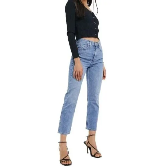 Topshop Jeans Topshop Womens Editor Button Fly Jeans Medium